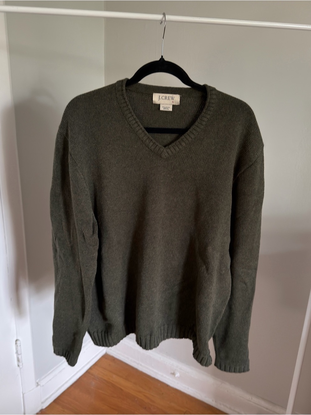 J. Crew Olive V-Neck Men's Sweater